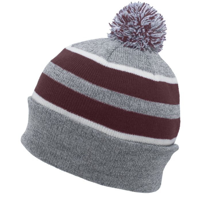 Knit Fold Over Pom-Pom Beanie Thumbnail