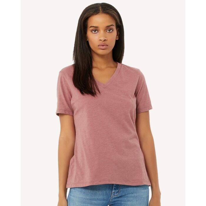 Women's Relaxed Heather CVC V-Neck Tee Thumbnail