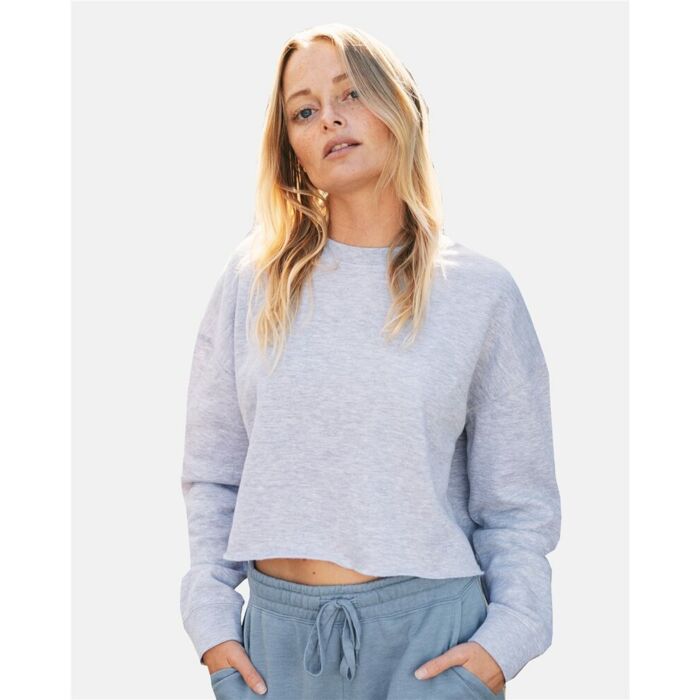 Women's Lightweight Crop Crewneck Sweatshirt Thumbnail