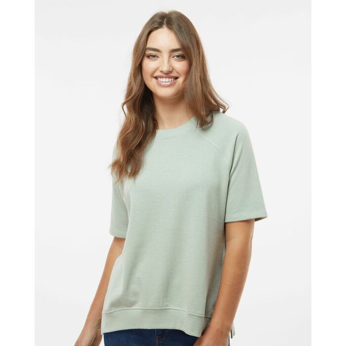 Women's French Terry Short Sleeve Crewneck Sweatshirt Thumbnail