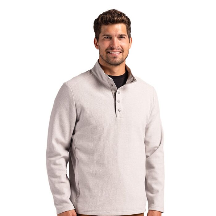 Cutter & Buck Hunts Point Eco Textured Fleece Recycled Mens Snap Pullover Thumbnail