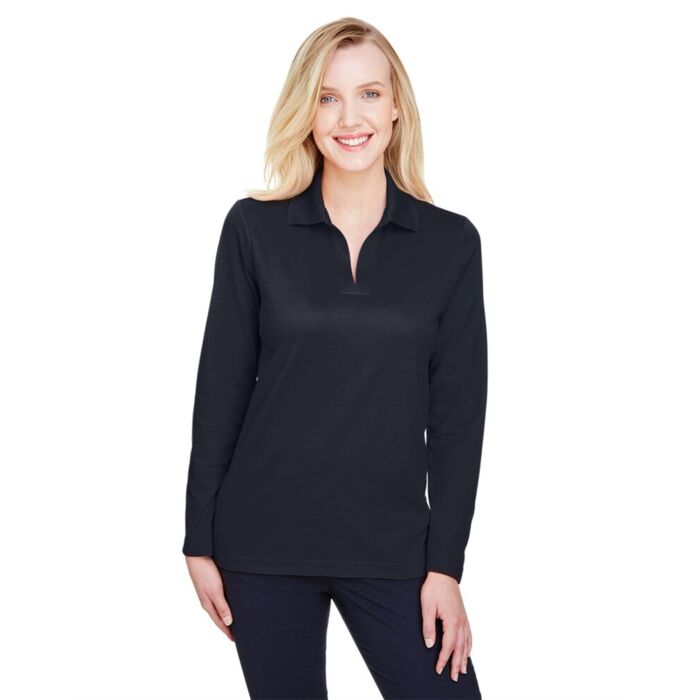 Women's CrownLux Performance® Plaited Long Sleeve Polo Thumbnail