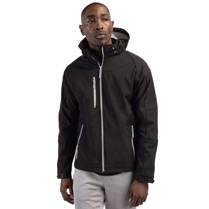 Clique Serac Stretch Softshell Hooded Full Zip Mens Jacket Thumbnail