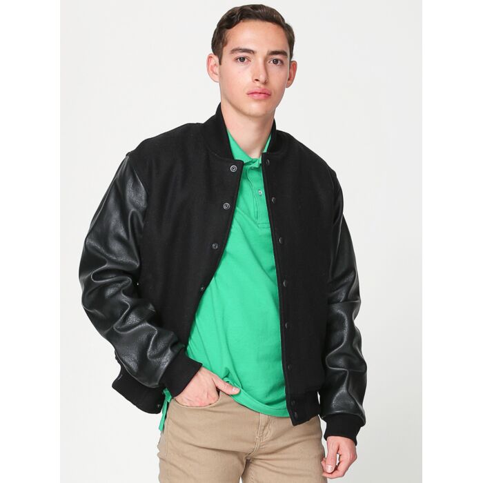 RSAWN402 Wool Club Jacket w/Leather Sleeves Thumbnail