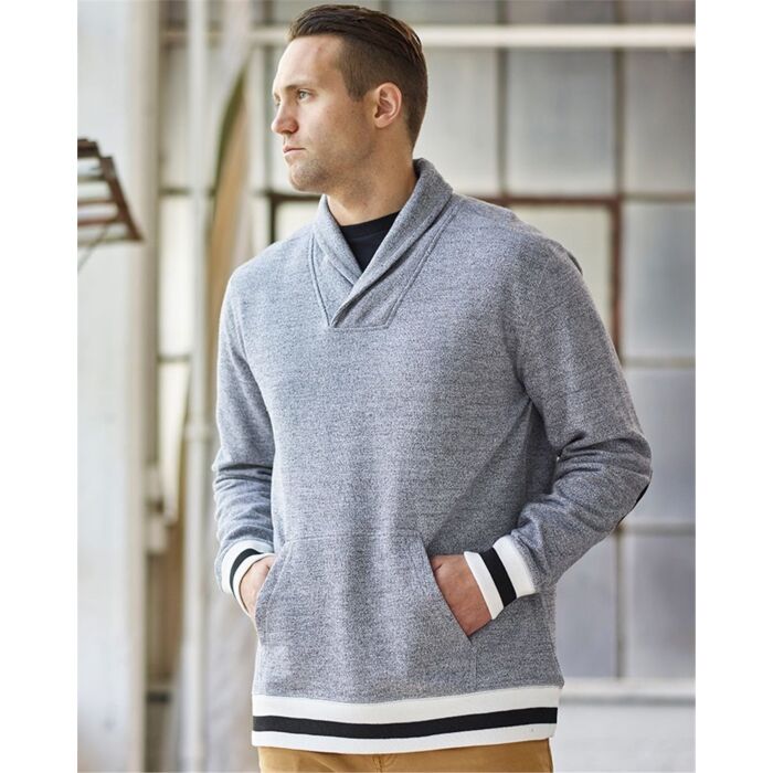Men's Peppered Fleece Shawl Collar Sweatshirt Thumbnail