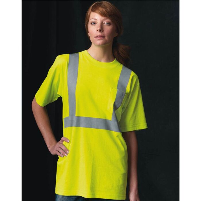 Unisex USA-Made 50/50 High Visibility Pocket T-Shirt Thumbnail