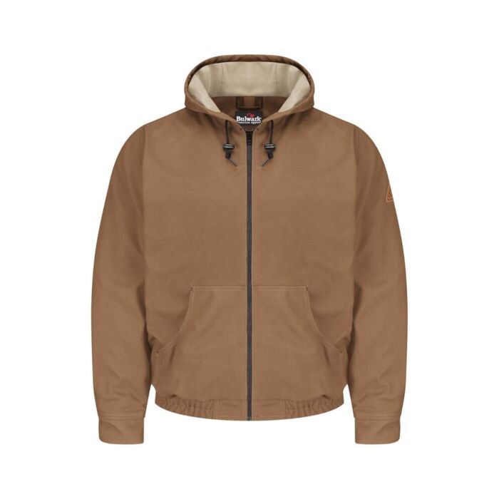 Men's Tall Brown Duck Hooded Jacket - EXCEL FR® ComforTouch Thumbnail